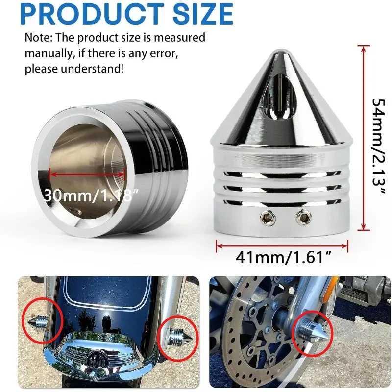 Motorcycle screw Front Axle Caps Front Axle Nut Cover Cap for Harley Davidson Softail Road King Street Electra Glide Iron 883 3