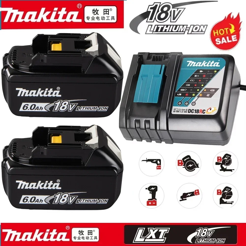 100% Original Makita 6Ah/5Ah/2Ah for Makita 18V Battery BL1830B BL1850B BL1850 BL1840 BL1860 BL1815 Replacement Lithium Battery