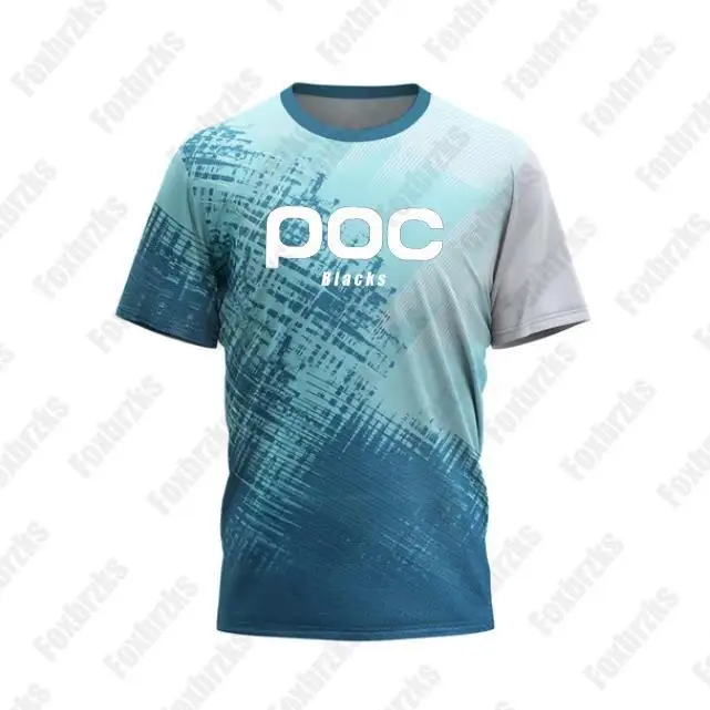 Blacks poc Cycling Jersey 2024 Short Sleeve T-shirt Motocross MTB Downhill Mountain Bike DH Maillot Ciclismo Hombre