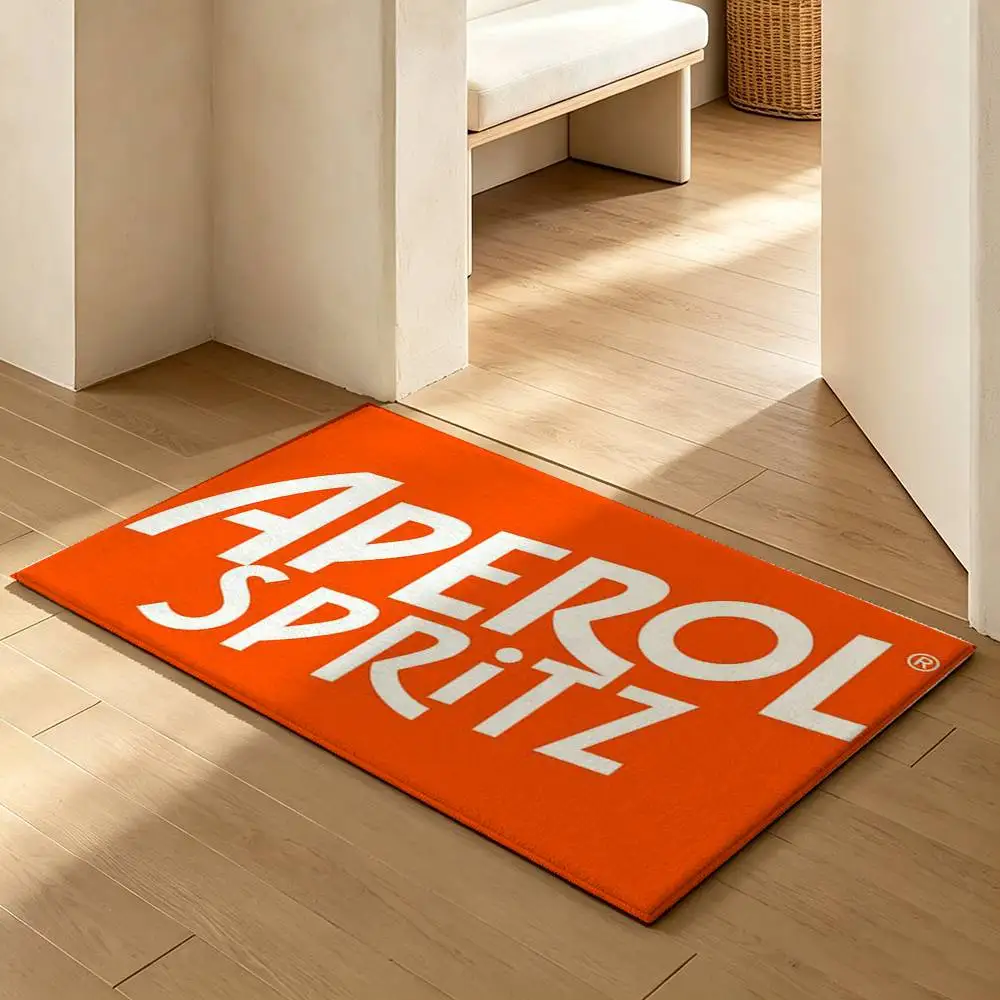 Cocktail LOGO A-APEROL S-SPRITZ  Soft Absorbent Decorative Floor Mat for Bathroom Entryway Living Room