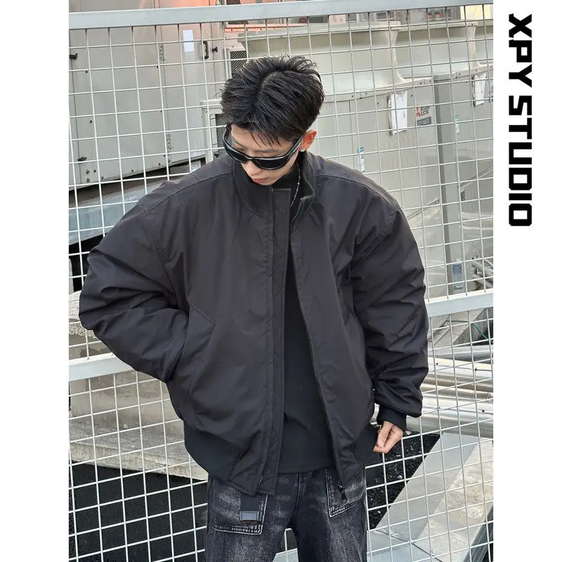 

High Street Versatile Casual Stand Collar Oversized Pilot Jaet Street Sle Warm American Coat for Youth Spring Autumn