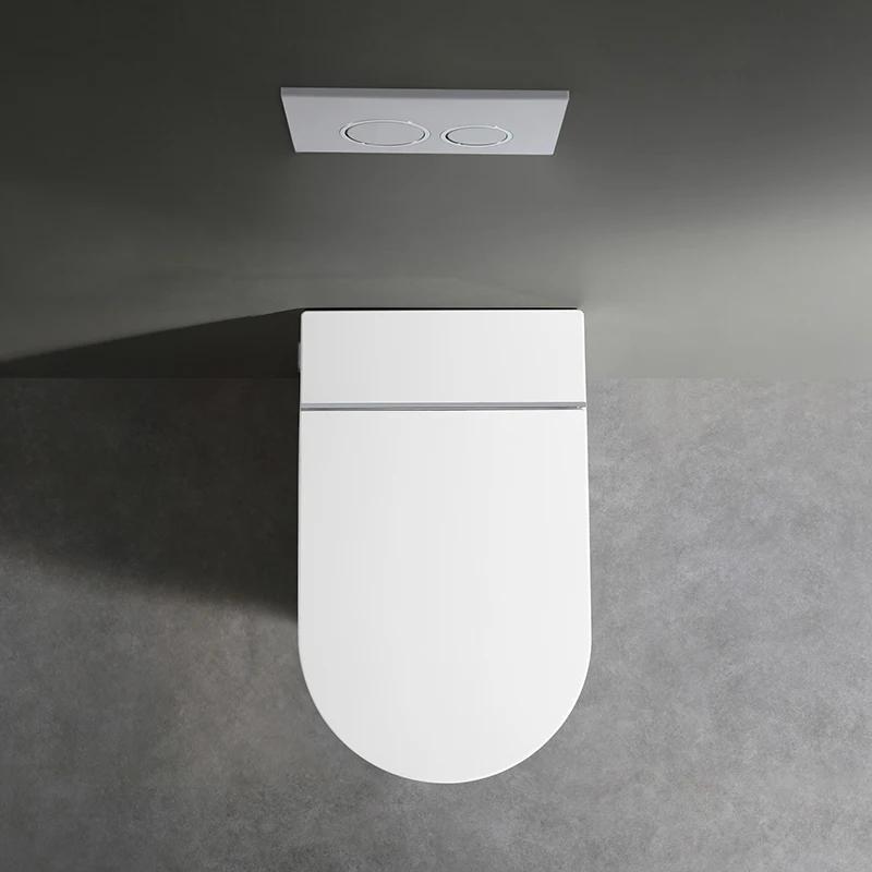 قطعة واحدة من بيديت ذكي للتدفق التلقائي، صهريج مخفي متضمن على الحائط، مرحاض ذكي