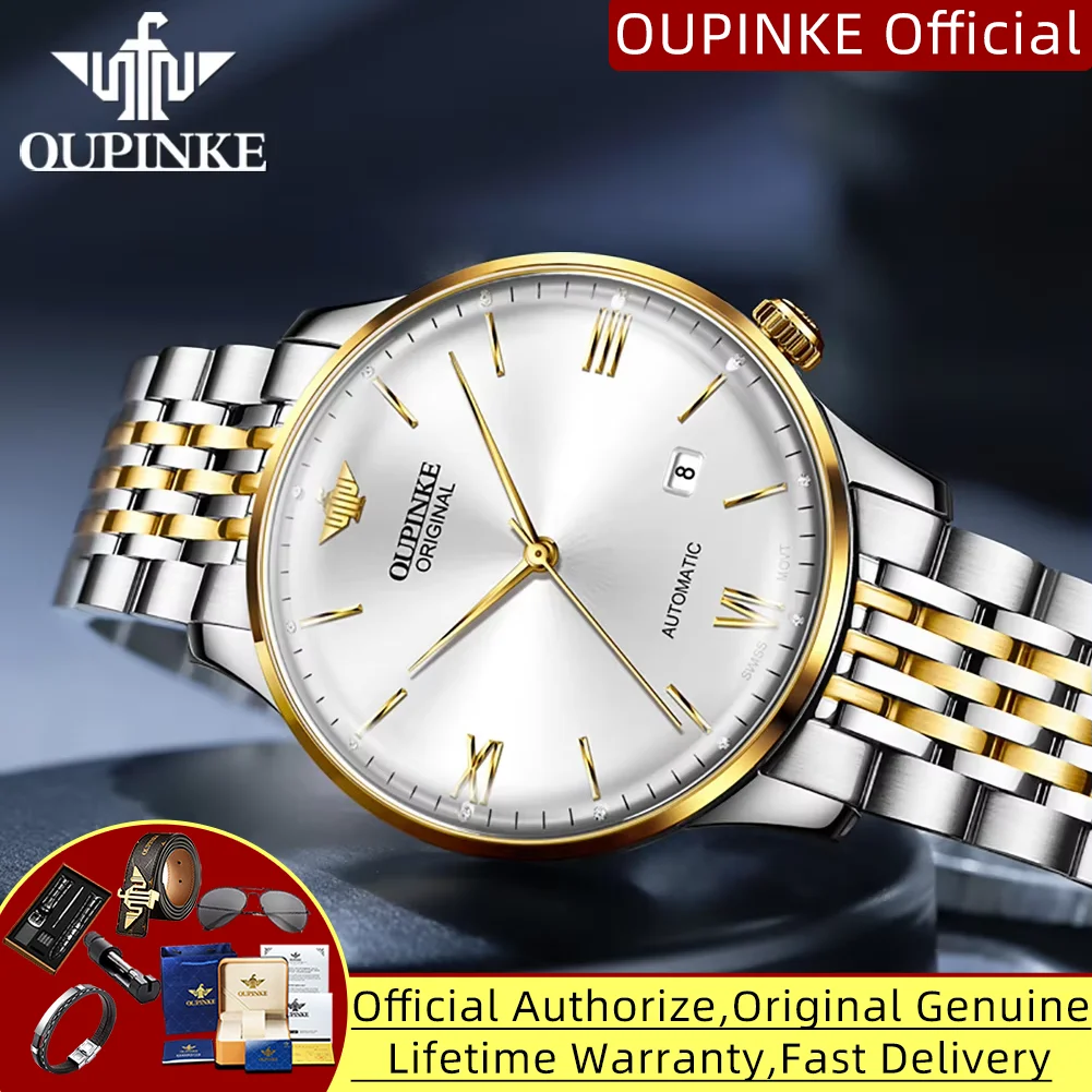 

OUPINKE 3269, автоматические механические часы со швейцарским механизмом для мужчин, ультратонкие, 7,3 мм, с сапфировым зеркалом, элитные роскошные мужские часы