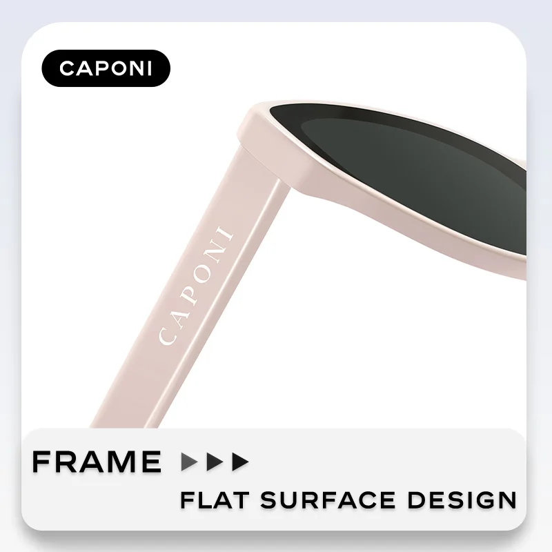 CAPONI New Polarized Women Sunglasses Top Selling Outdoor Vintage Design Cat Eye Eyewear Brand Acetate UV400 Pink Shades BH24006