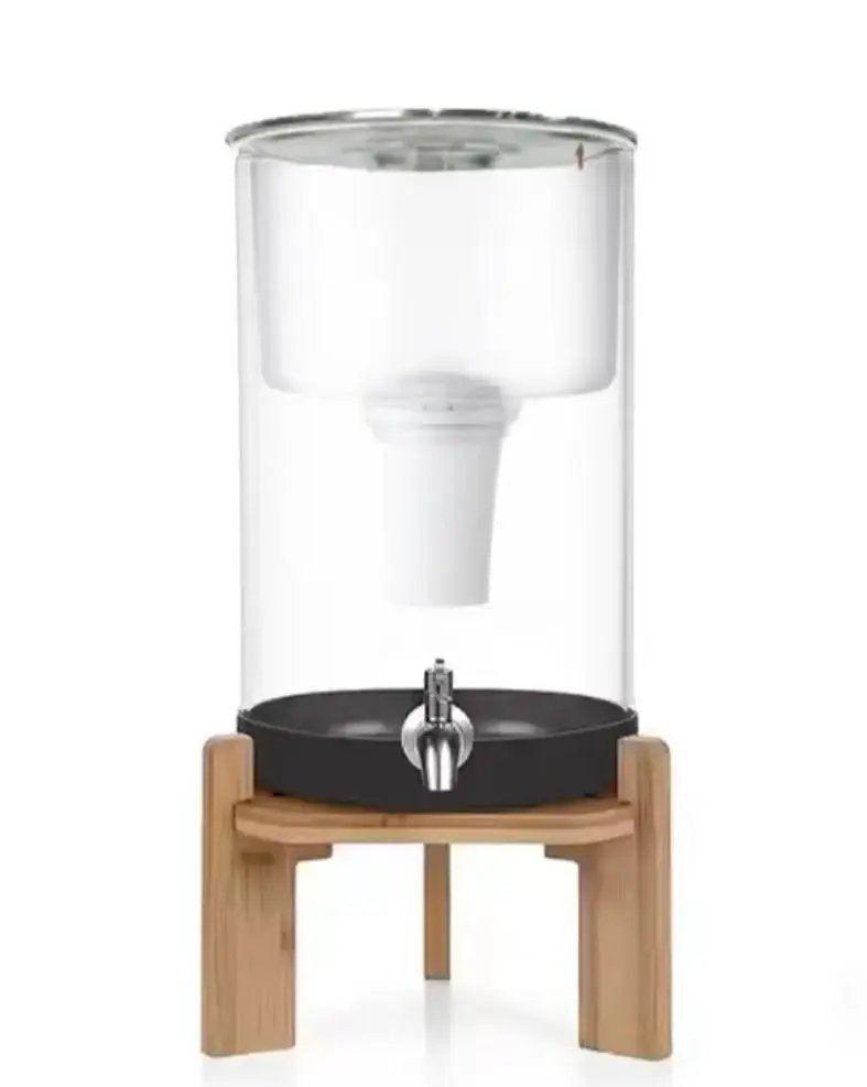 pH Recharge Glass Alkaline Water Filter Dispenser Countertop Water Filter System Purifier Pitcher for Home and Office