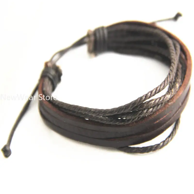 Leisure Fashion Men Hand-woven Leather Bracelet Multilayer couple bracelet