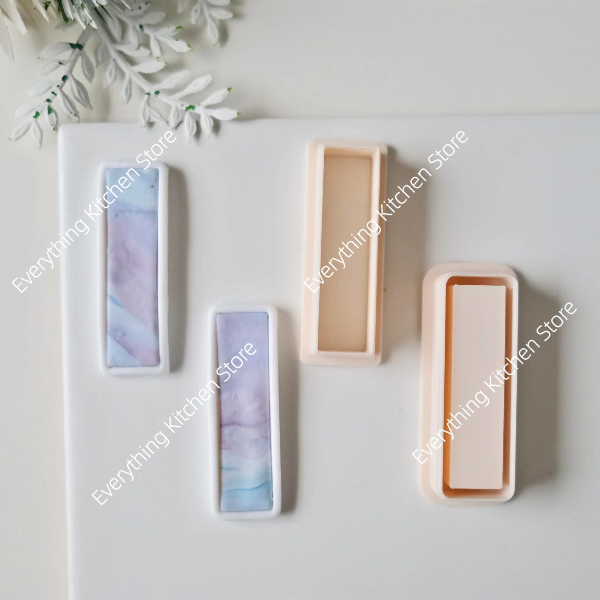 

2 шт. длинный прямоугольный штамп из полимерной глины и резак для изготовления ювелирных изделий в виде серег, резак в форме безеля для сережек из полимерной глины