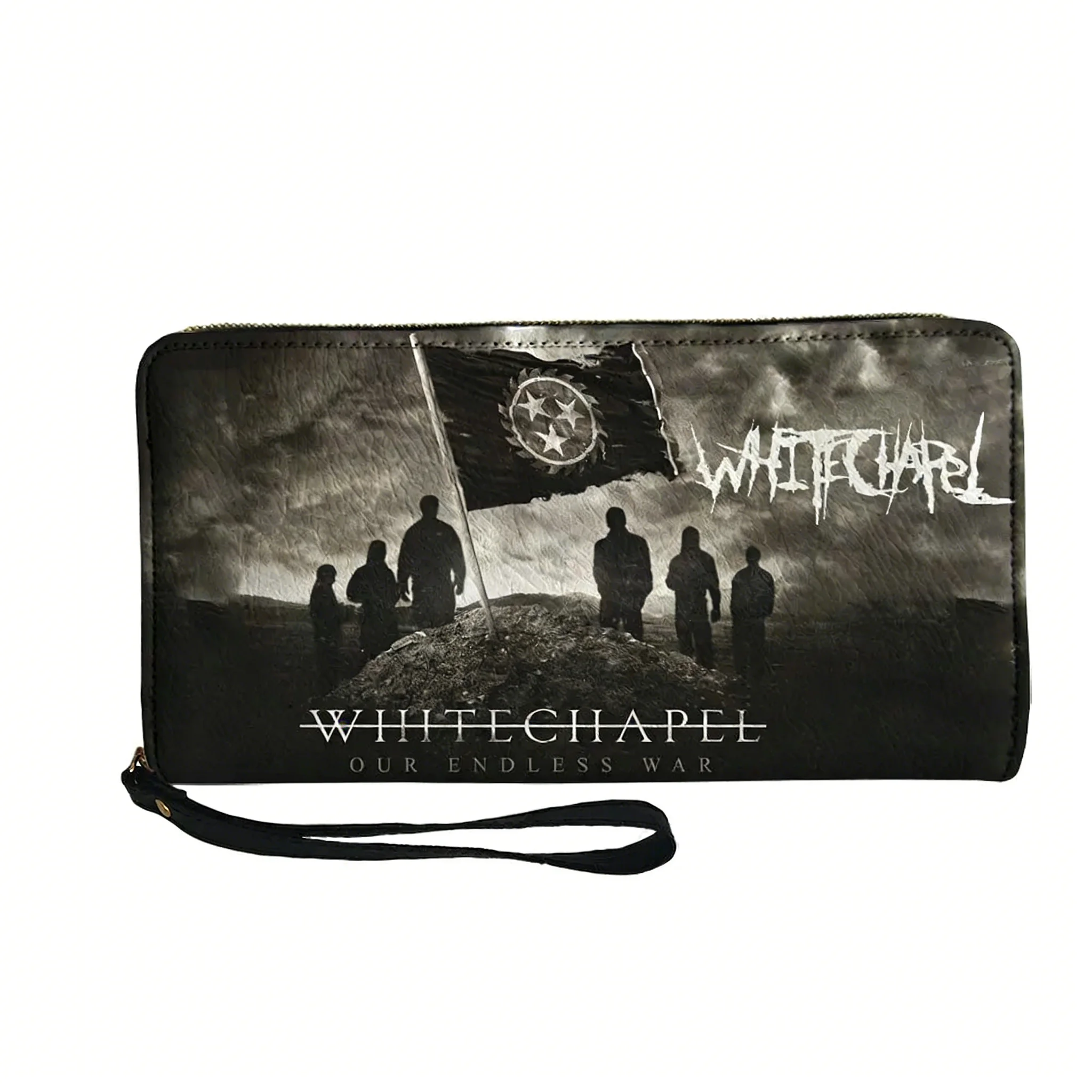 

Кошелек-портмоне Whitechapel Heavy Metal Band на молнии, с двойным принтом, для мужчин, женщин и подростков, портативный, подарочная сумка
