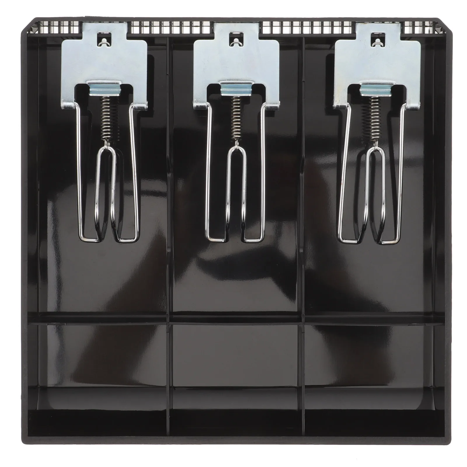 

Cash Register Drawer Tray 3 Bill 3 Coin Compartments Black Plastic Metal Money Organizer for Restaurants Supermarkets