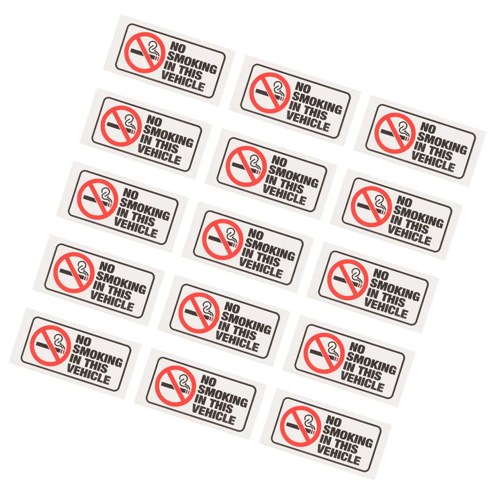 

15Pcs Durable No Smoking Stickers Indoor Use Bold Text Universal Symbol Versatile Application No Sticky Residue
