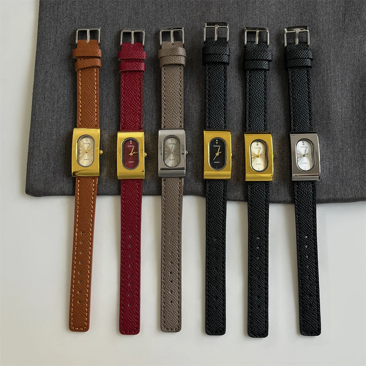 New Rectangle Quartz Watch Fashionable and Luxurious Women's Watch Leather Belt Simple High End Casual Ladies Watches