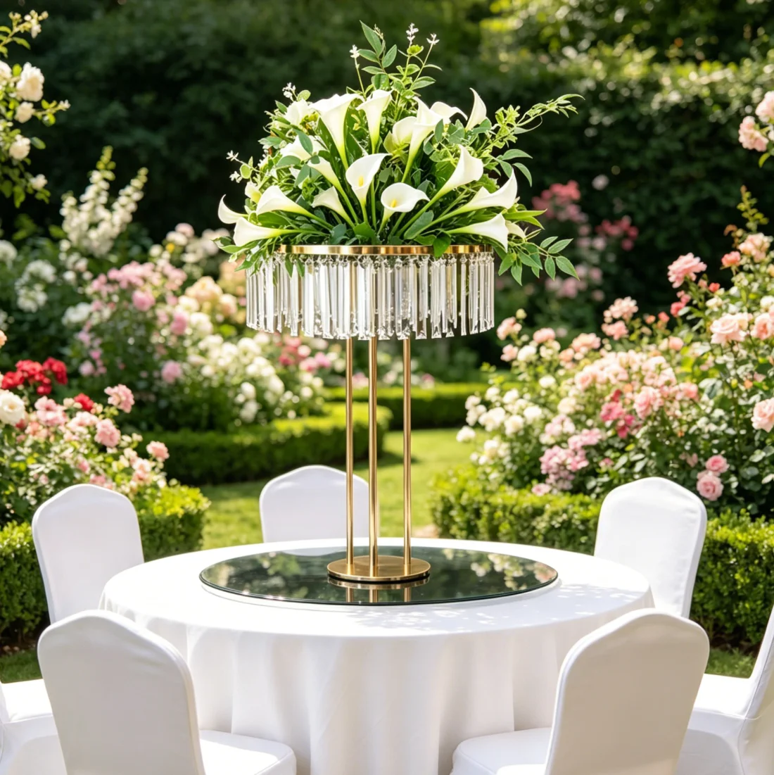 1-10pcs  90cm/110cm)Crystal Flower Stand Gold/Silver Wedding Centerpieces Premium Display Shelf for Party Table Decor