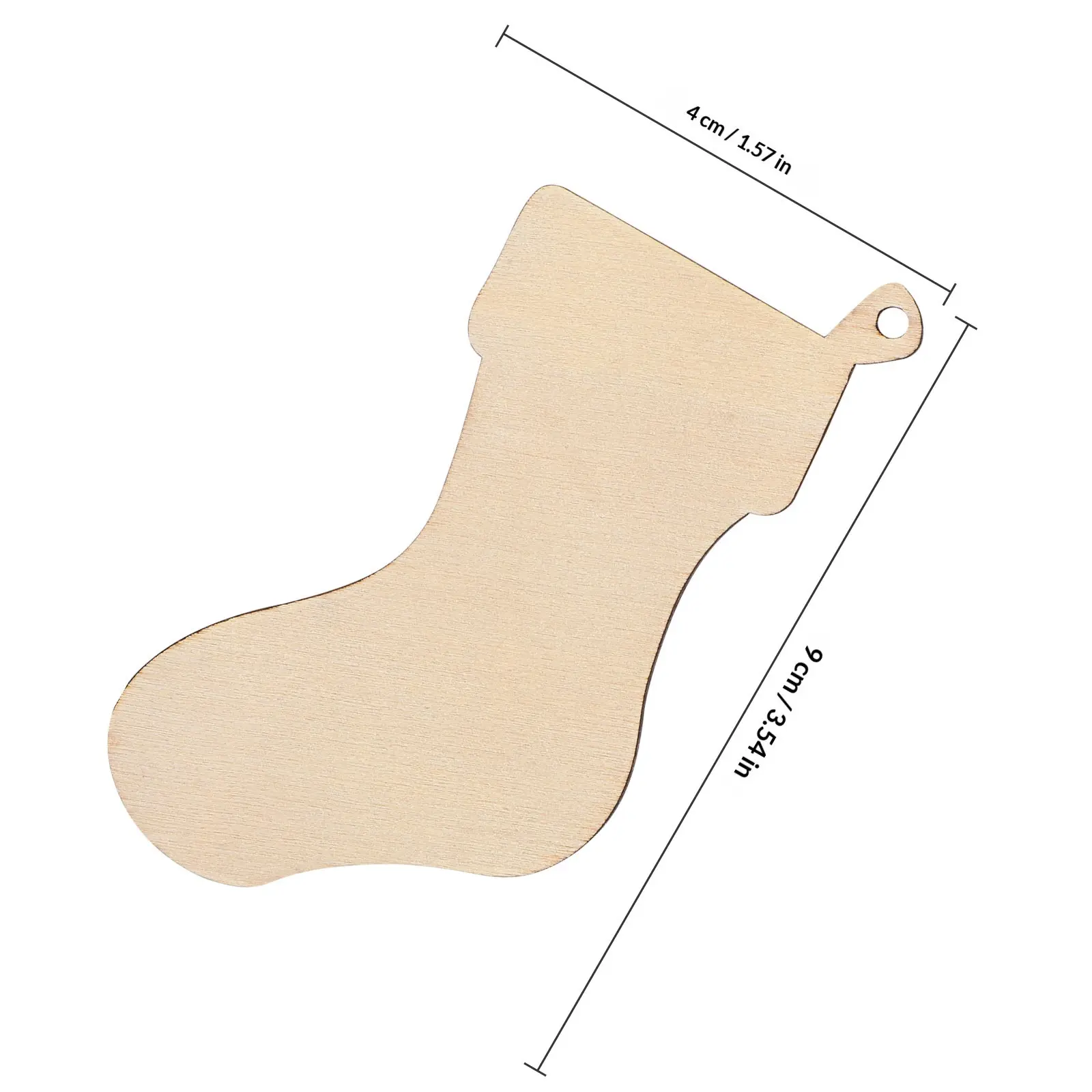 50 Pcs Miniature Wood Stockings Small Christmas Wooden Cut Outs Socks Hanging Decorations Cutouts