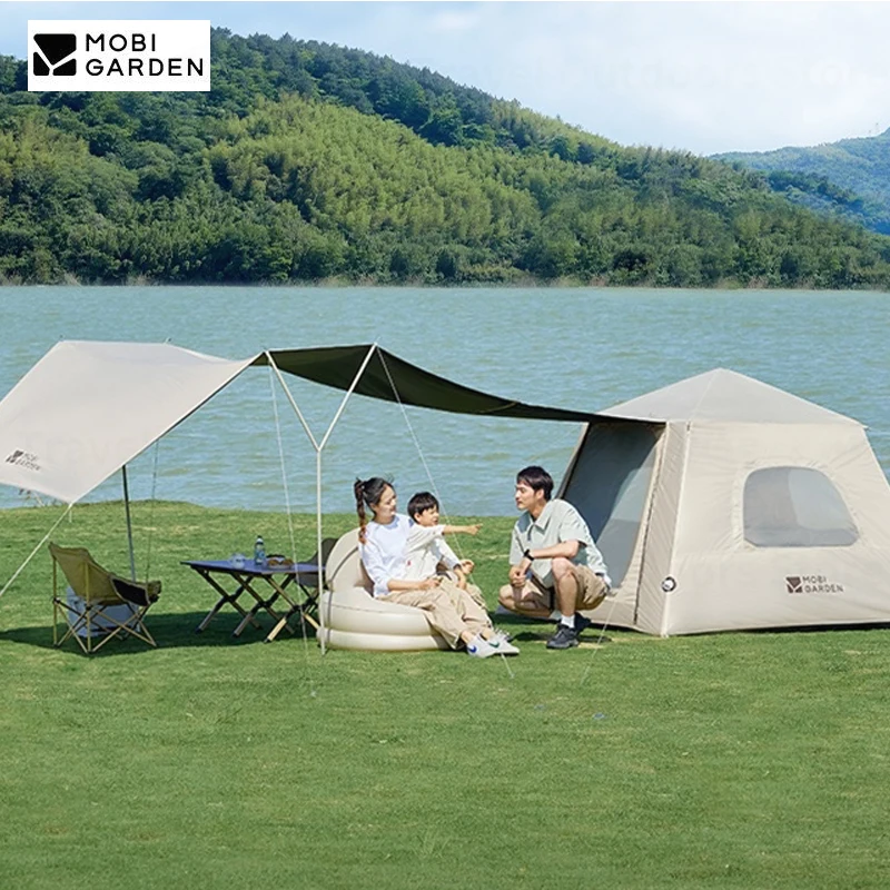 

MOBI GARDEN Outdoor Camping Self Inflatable Tent Anti-UV Shade Waterproof 3-5 Person Air Tent Hiking Quick Open Beach Fishing