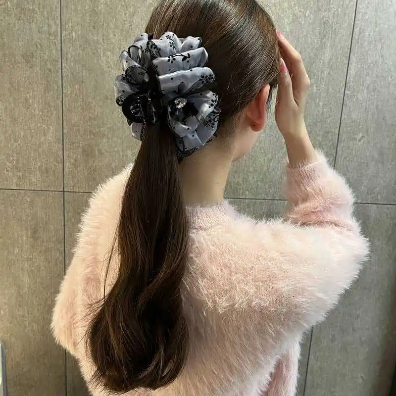 Rhinestone Tulle Bubble Bow Hair Claw Luxury Updo Clip for Back Head Bun Non-Slip Grip 2025 New Women Accessories 1/2PCS