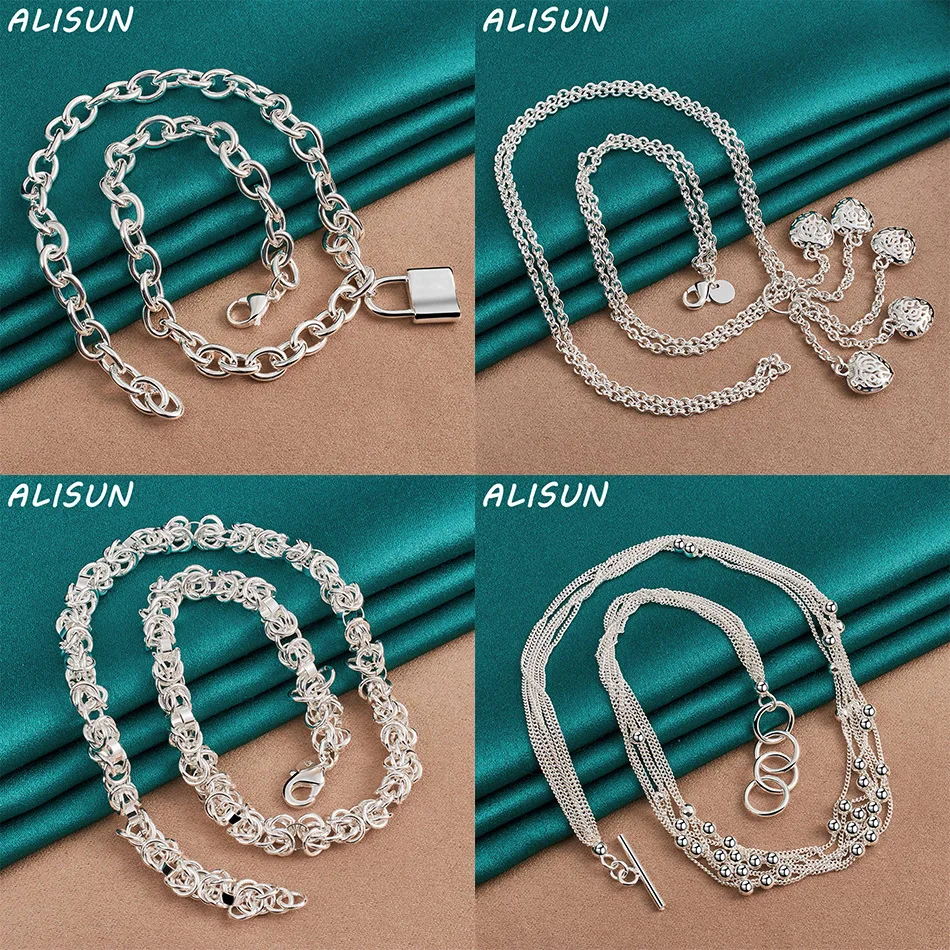 

ALISUN 925 Sterling Silver 45cm Design Necklace For Women Men Anniversary Gift Popular Wild Fashion Romantic Jewelry