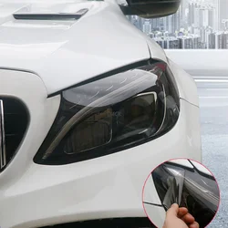 Newest For Mercedes Benz A C E GLC GLA CLA GLS GLE Class W177 W205 W213 Car Headlamps TPU Smoked Black Headlights Protector Film