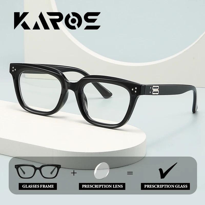 

KAROS Lightweight Large Round Frame Optical Glasses Women Men Progressive Multifocal Anti-Blue Light Photochromic Lens
