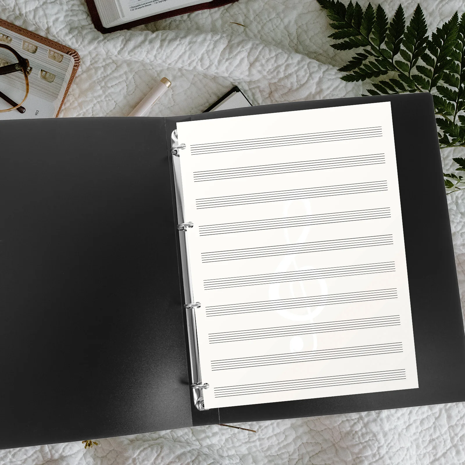 

Four Hole A4 Document Folder Organizer Binder File Storage Bag Music Score Holder Multi-function Office Use File Pouch