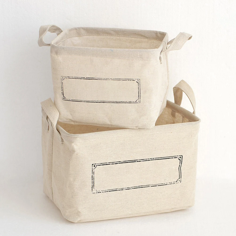 

Desktop Storage Box Foldable Organizer Linen Material Large Capacity Portable Sundry Basket Home Organization Cute Toy Kids Baby