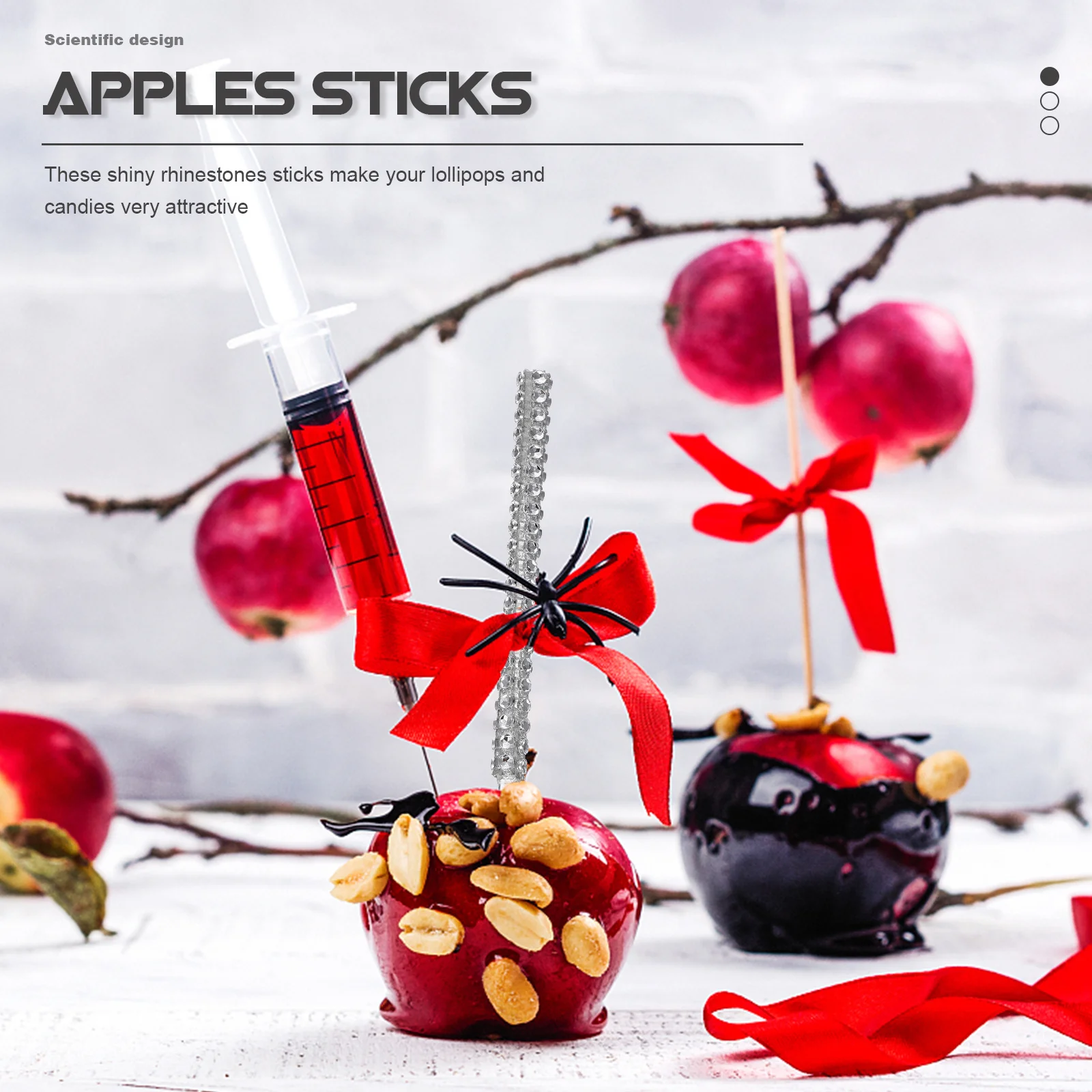 

10Pcs Acrylic Candy Sticks Decorative Apples Party Dessert Chocolate Sticks Christmas Christmas Decorations Xmas Decorations