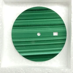 Round Flat 28.5mm Natural Green Malachite Stone NH35 Watch Dial CNC Cut On Sale