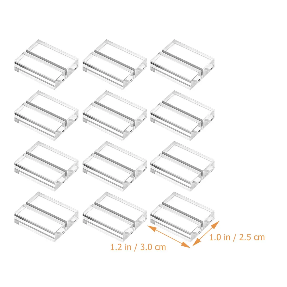 12Pcs Acrylic Place Card Holders Clear Modern Table Number Stands for Wedding Dinner Party Guest Name Signs Menu Display Stand