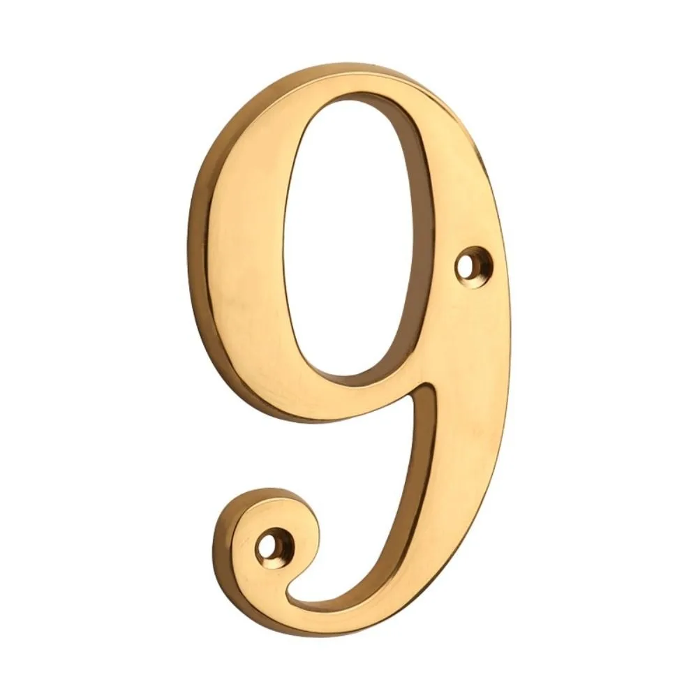 

Solid Brass Brass House Number 10mm Size Modern Outdoor House Number Weatherproof Rust-Resistant Metal Address Sign Outdoor Use