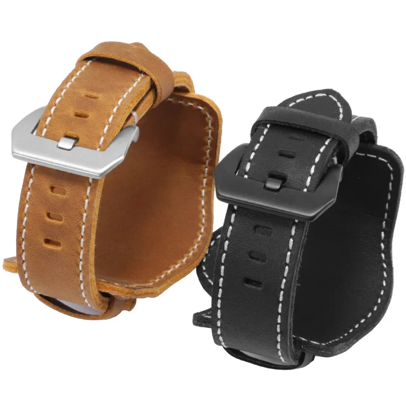 ENXi Genuine Leather Watchband Men Suitable For PANERAI PAM683/386 TIMEX Tray CowLeather Strap20 22 24 26mm