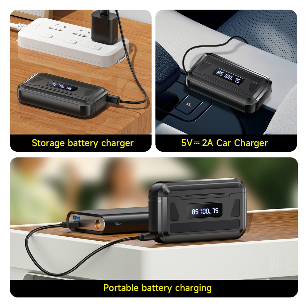 بطارية 2000 مللي أمبير في الساعة لبطارية GoPro Hero 12 بطارية كاميرا الحركة + شاحن LCD ثلاثي القنوات لكاميرات GoPro Hero 9 10 11 الرياضية