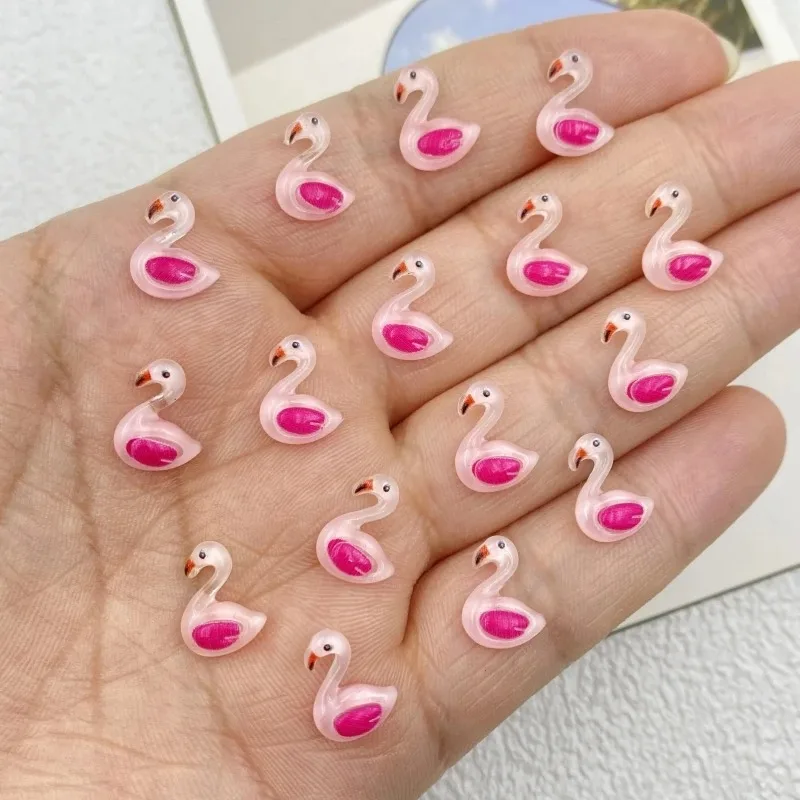 20 قطع الكرتون سوان DIY مجوهرات من مادة الراتنج والمنمنمات مسمار الفن الفنون الحرف 3D المجوهرات الزخرفية