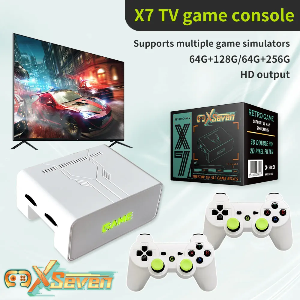 NEW Magic Linux Portable Video Game box Console 2.4G Wireless Tv Stick Retro For PSP Family 4K 64+256G 12000 GAMES With bracket