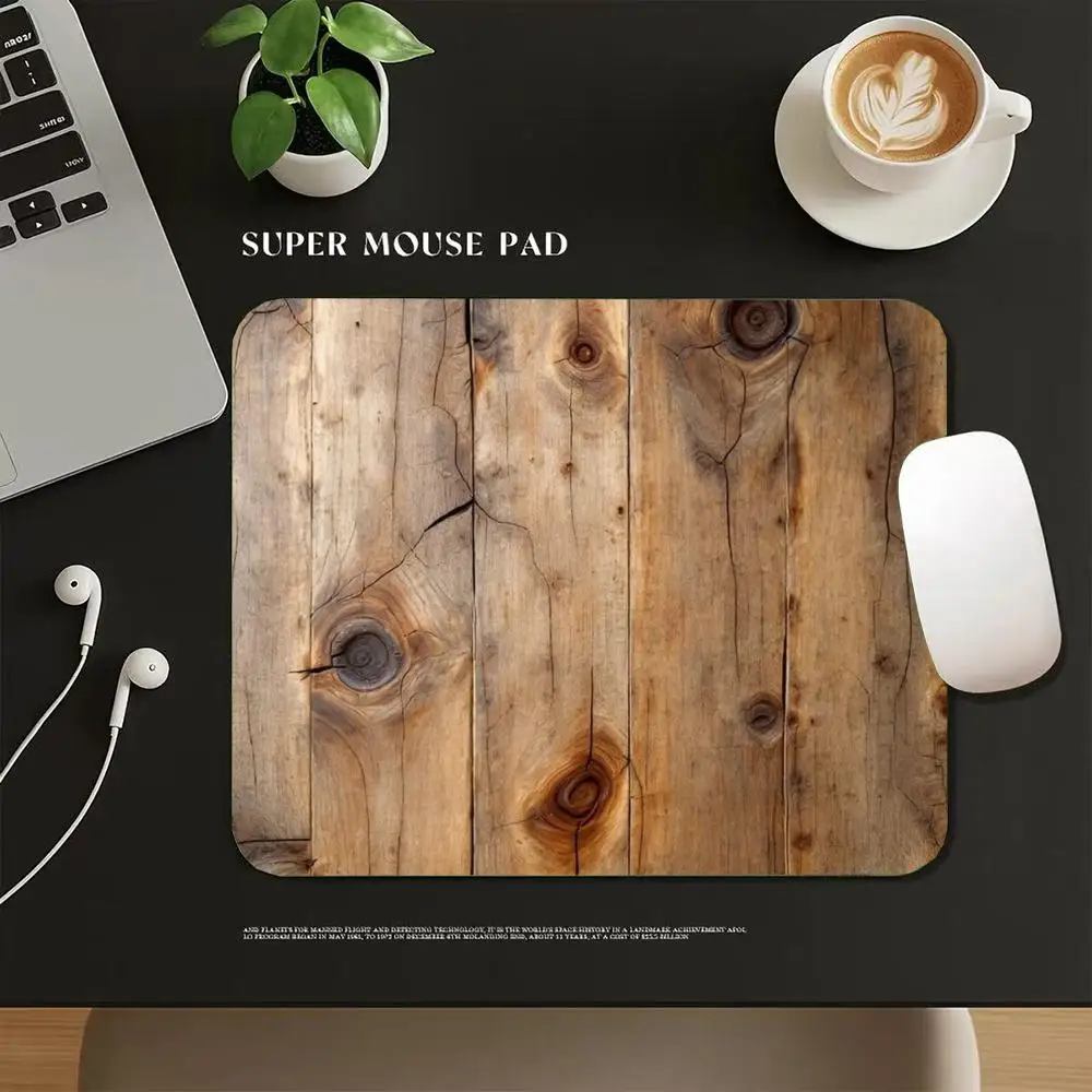 Vintage Cracked Wood Plank Mouse Pad Retro Wooden Texture Office Computer 45X40CM Mousepad  Desktop E-Sports Gaming MousePads