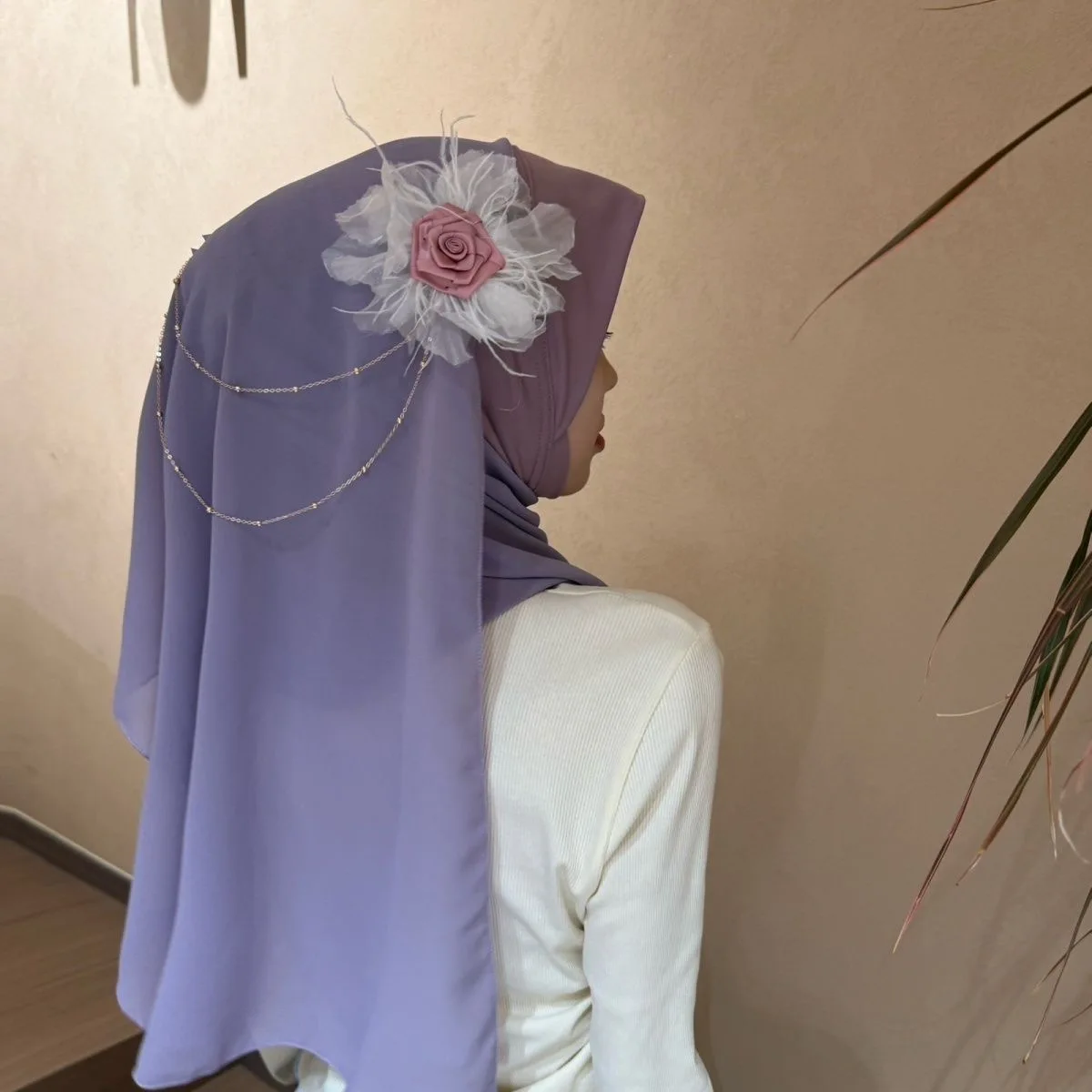 

Flowers Applique Ramadan Muslim 2026 New Female Wraps Hijab