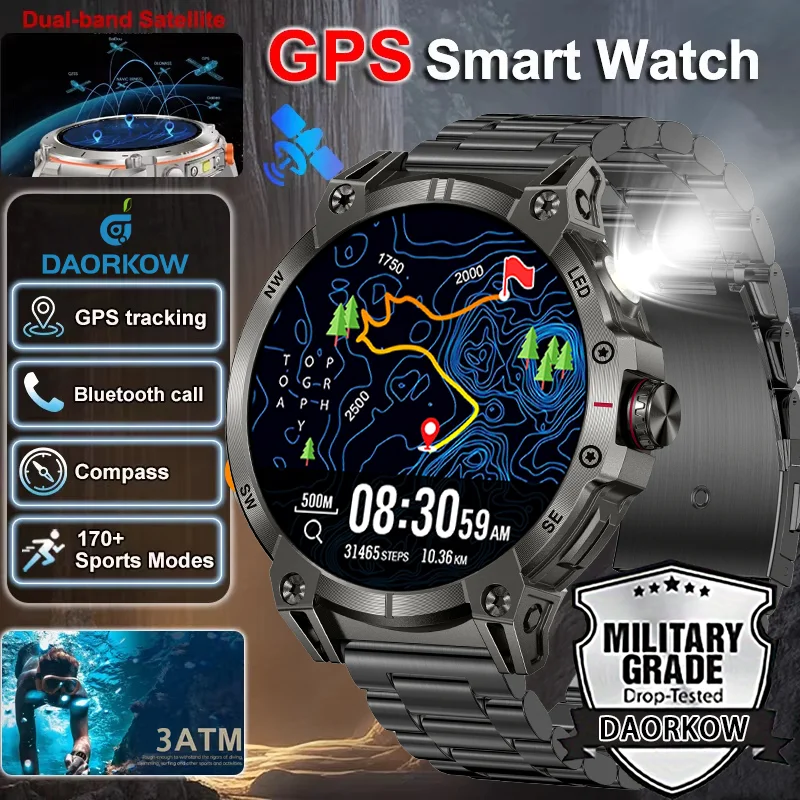 

DAORKOW 2025 New smartwatch with Bluetooth calling Function, custom dial, Supporting AI Voice assistant for Men's new Smartwatch