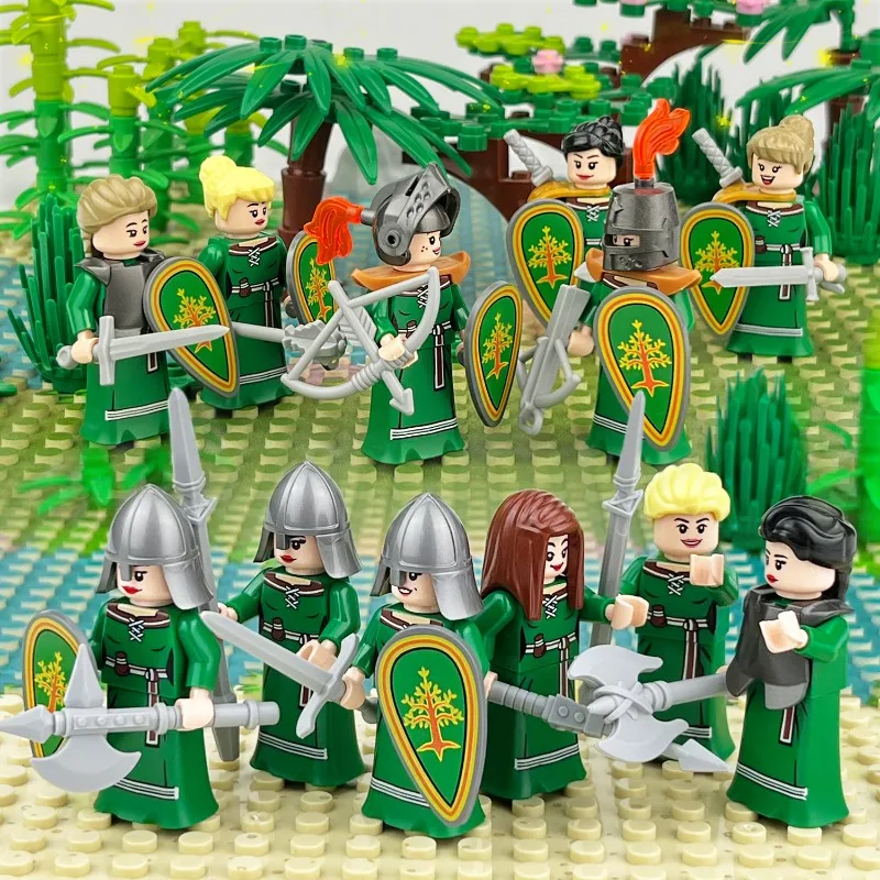 M8153 Ancient Century Figurine Elf Hunter Children Small Particle Assembled Building Block Toy