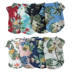 Hawaiian Beach Style Dog T-Shirts Thin Breathable Summer Dog Clothes for Small Dogs Puppy Pet Cat Vest Chihuahua Dog Clothes