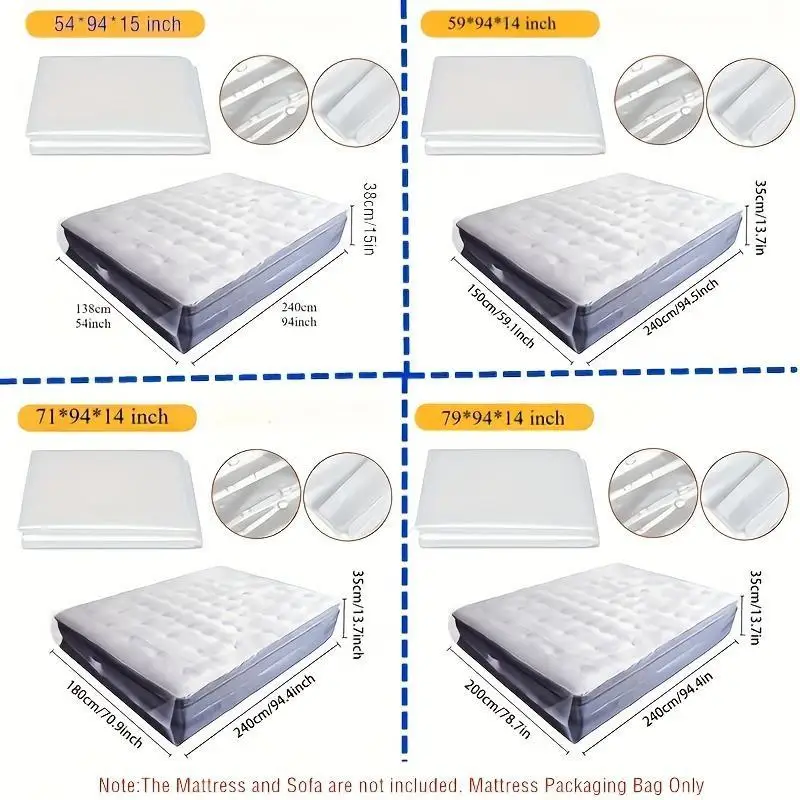 Plastic Mattress Bag Moving House Protective Case Mattress Storage Cover Outdoor Travel Dustproof Waterproof Mattress Protector