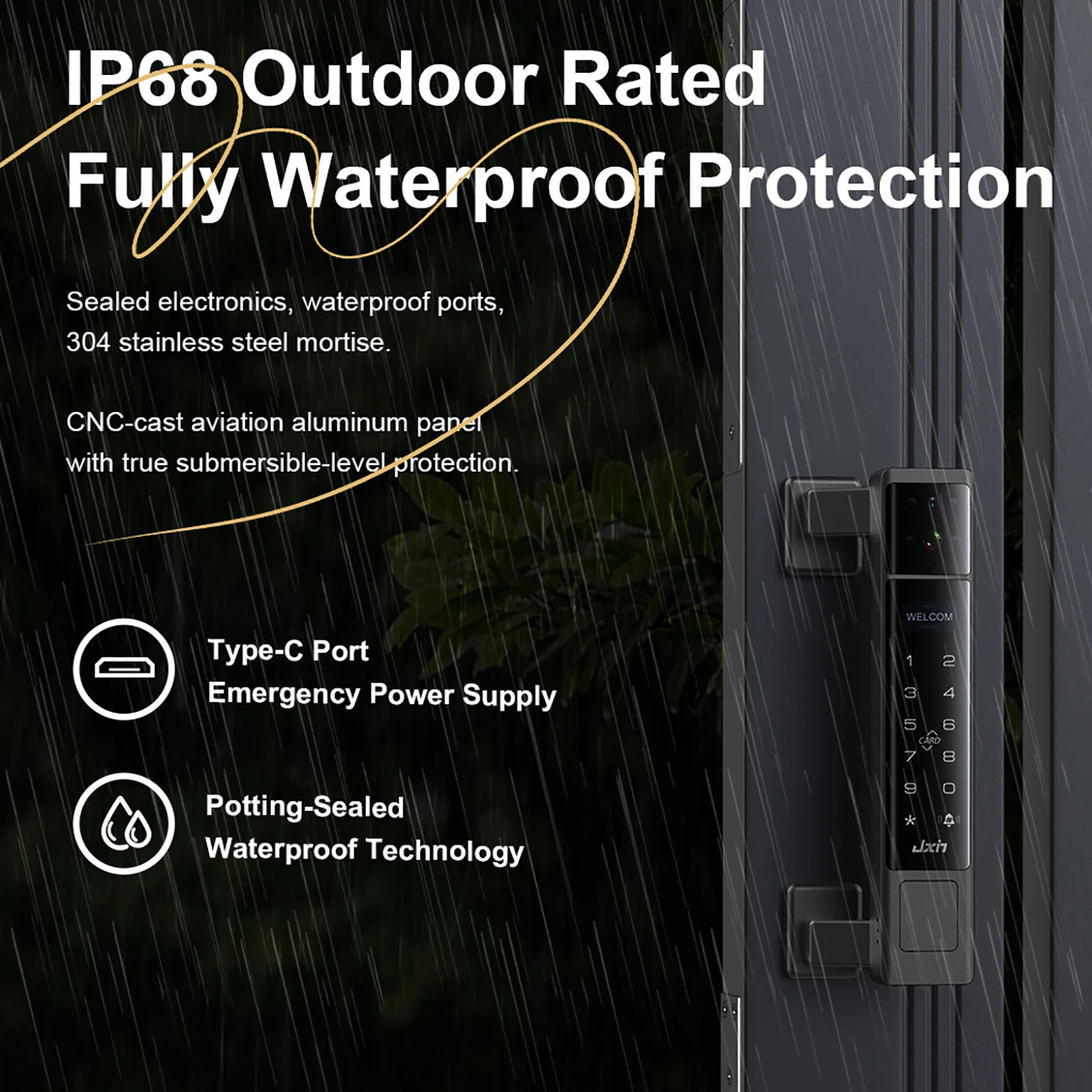 パームベインTuyaスマートゲートドアロックIP68防水3D - Smart Door Lock 3D Face Palm Vein のレビューと価格
