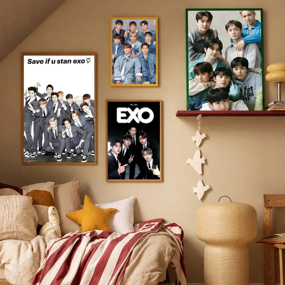 exo Group K-Pop EXO Poster HD Waterproof Wall Art Posters Self Adhesive Bedroom Living Room Home Decor Gift - view 2