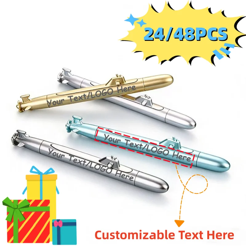 

24/48PCS Personalized Logo Submarine Shape Gel Pens Unique Customizable Gift Pen for Men Women Teacher Office Stationery