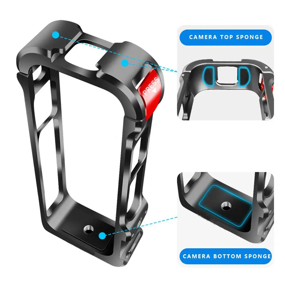 For Insta360 X4 Metal Frame Rabbit Cage Protective Case Magnetic Quick Release Protective Frame Sports Camera Accessories