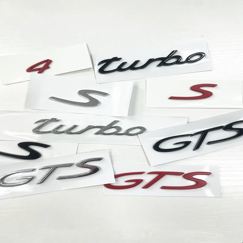 New 3D ABS Car Rear Trunk Emblem Badge logo Stickers for Panamera Cayman Macan Cayenne Boxster Carrera executive 911 Taycan 4 S
