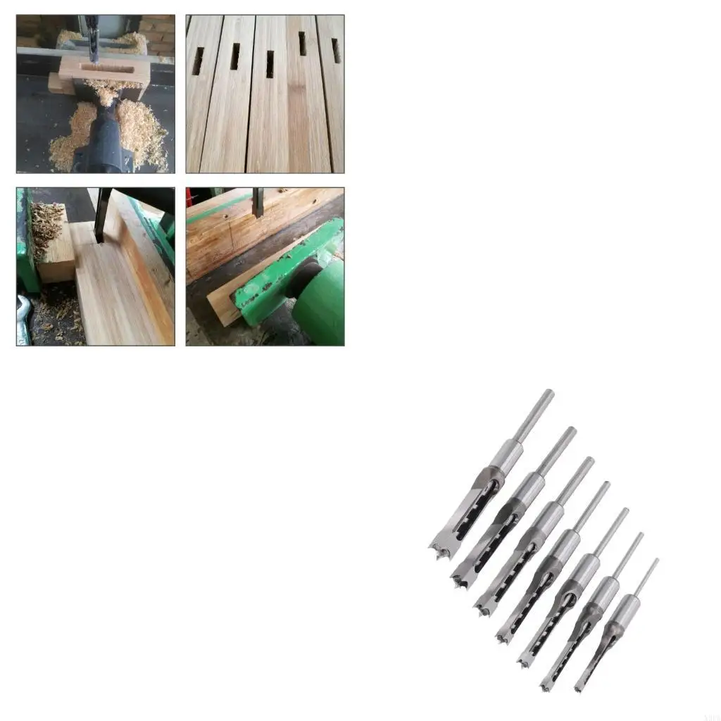 

X9FA Square Hole Drill Bit 7 Pieces HSS Woodworking Bits Storage Included