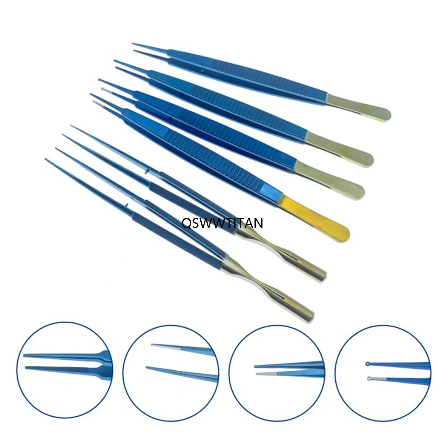 Cardiac Tissue Forceps Vascular Forces Flat handle /Round handle Cardiac Dissecting Forceps Titanium Micro instrument