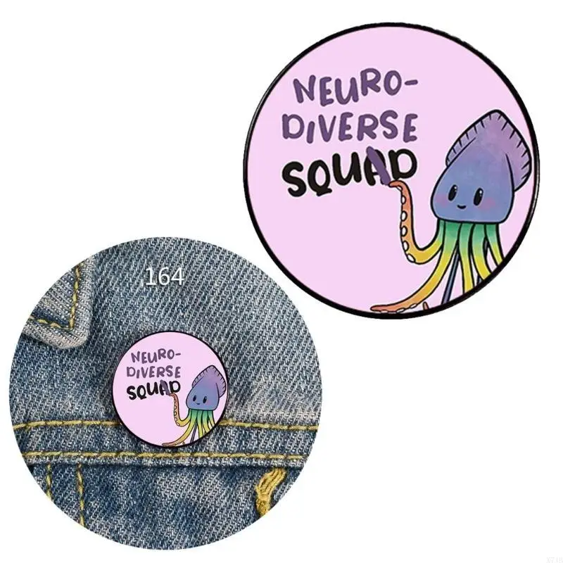  Actually Autistic Enamel Pin Brooch Autistic Symbol Round Metal Lapel Pin Badge for Clothes Backpack Bag Decoration