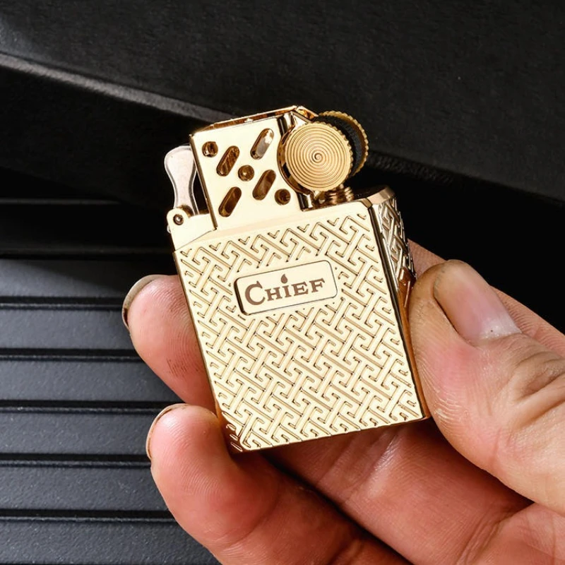 2026 CHIEF Windproof Kerosenes Lighter with Special Inner Tank And Steel Ball Second Generation Metal Movement Accessories