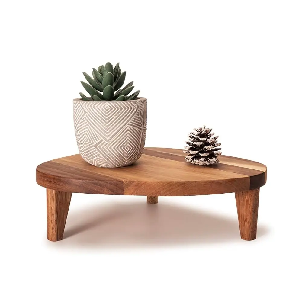 

Free Shipping-Acacia Wood Corner Pedestal Stand Triangle Decorative Farmhouse Wood Riser for Display Wooden Stand Soap Tray Cand