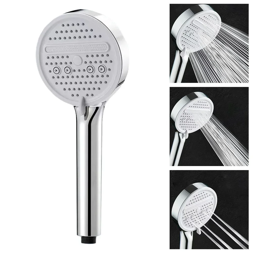 High Pressure 120mm Bathroom Shower Head 5 Modes Spray Nozzle Massage Rainfall Waterfall-like Water Flow Large Panel