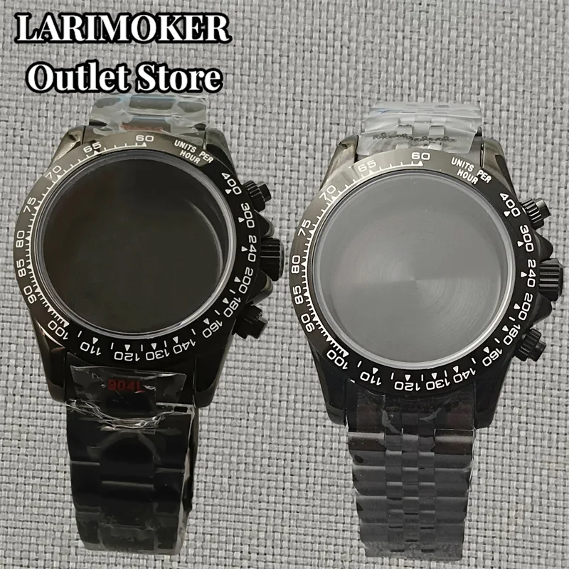 

LARIMOKER 40mm black Sterile Watch Case fit VK63/VK64 with Chronograph Quartz Movement